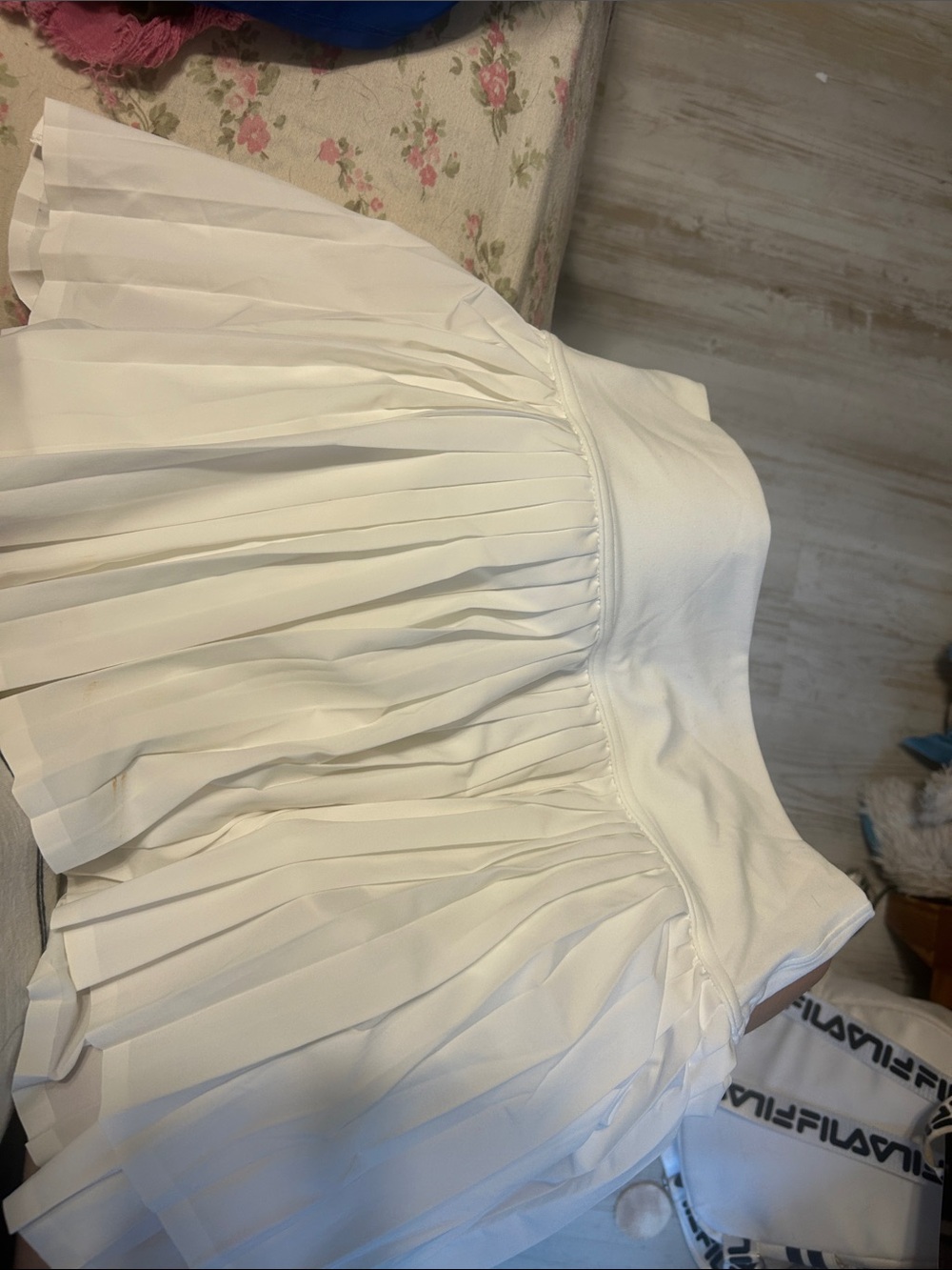 aerie White Pleated Mini Skirt